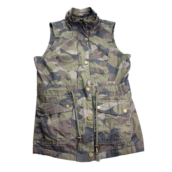 Camouflage YMI Collection Utility Vest Pockets Drawstring Waist Size M No Hood - Picture 1 of 6